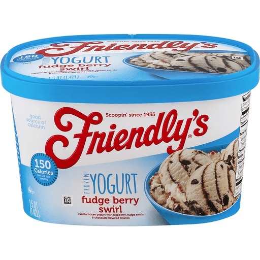 slide 2 of 18, Friendly's Fudge Berry Swirl Frozen Yogurt, 48 fl oz