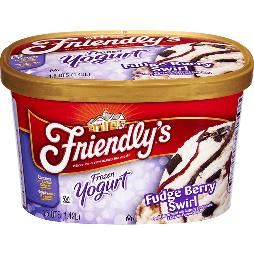 slide 3 of 18, Friendly's Fudge Berry Swirl Frozen Yogurt, 48 fl oz