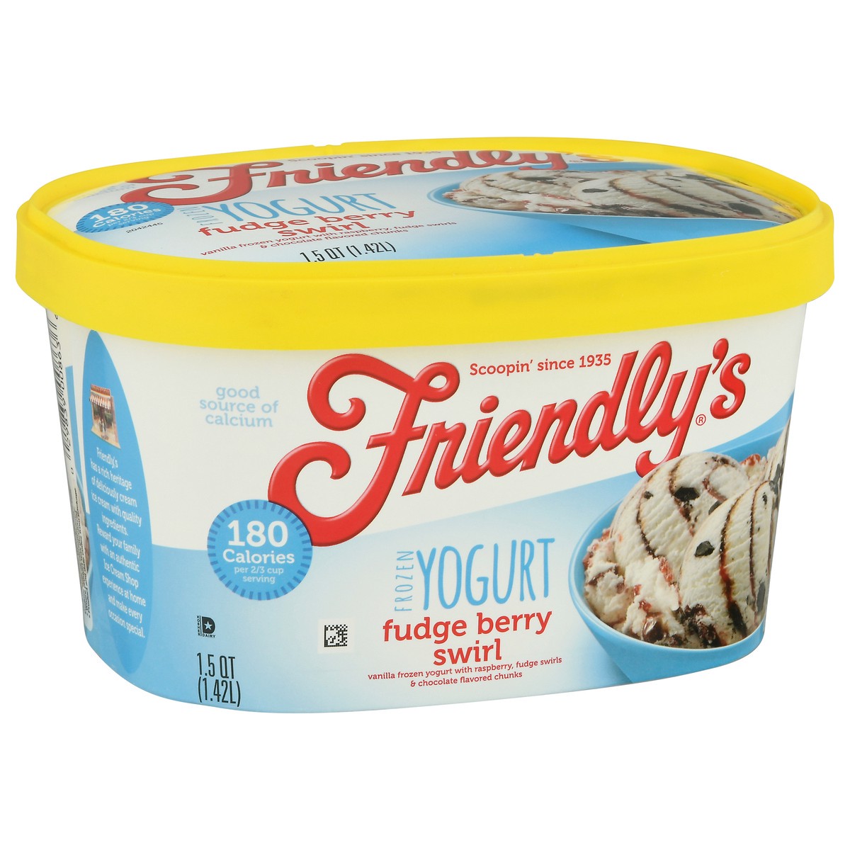 slide 3 of 12, Friendly's Fudge Berry Swirl Frozen Yogurt 1.5 qt, 1.5 qt