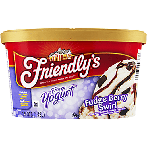 slide 12 of 18, Friendly's Fudge Berry Swirl Frozen Yogurt, 48 fl oz