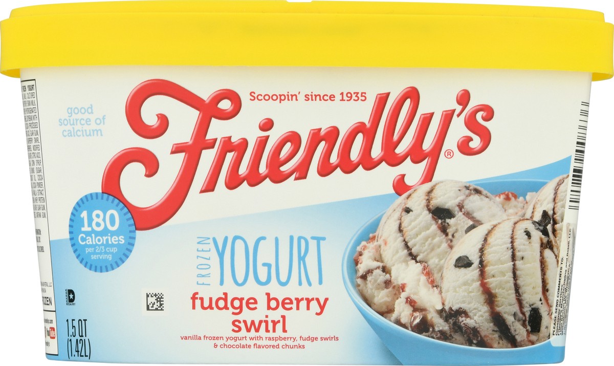 slide 12 of 12, Friendly's Fudge Berry Swirl Frozen Yogurt 1.5 qt, 1.5 qt