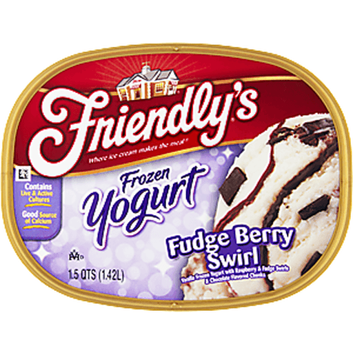 slide 14 of 18, Friendly's Fudge Berry Swirl Frozen Yogurt, 48 fl oz
