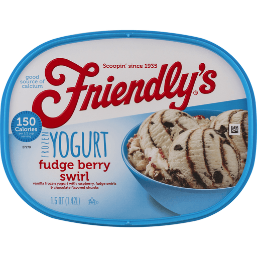 slide 17 of 18, Friendly's Fudge Berry Swirl Frozen Yogurt, 48 fl oz