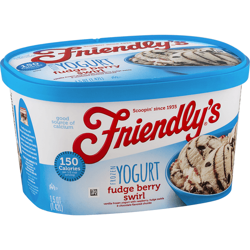slide 5 of 18, Friendly's Fudge Berry Swirl Frozen Yogurt, 48 fl oz