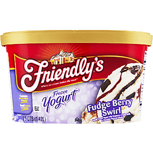 slide 7 of 18, Friendly's Fudge Berry Swirl Frozen Yogurt, 48 fl oz