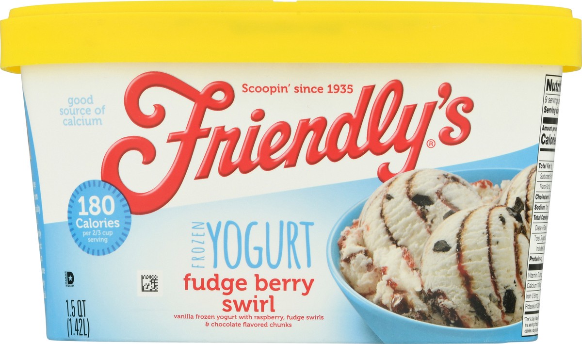 slide 10 of 12, Friendly's Fudge Berry Swirl Frozen Yogurt 1.5 qt, 1.5 qt