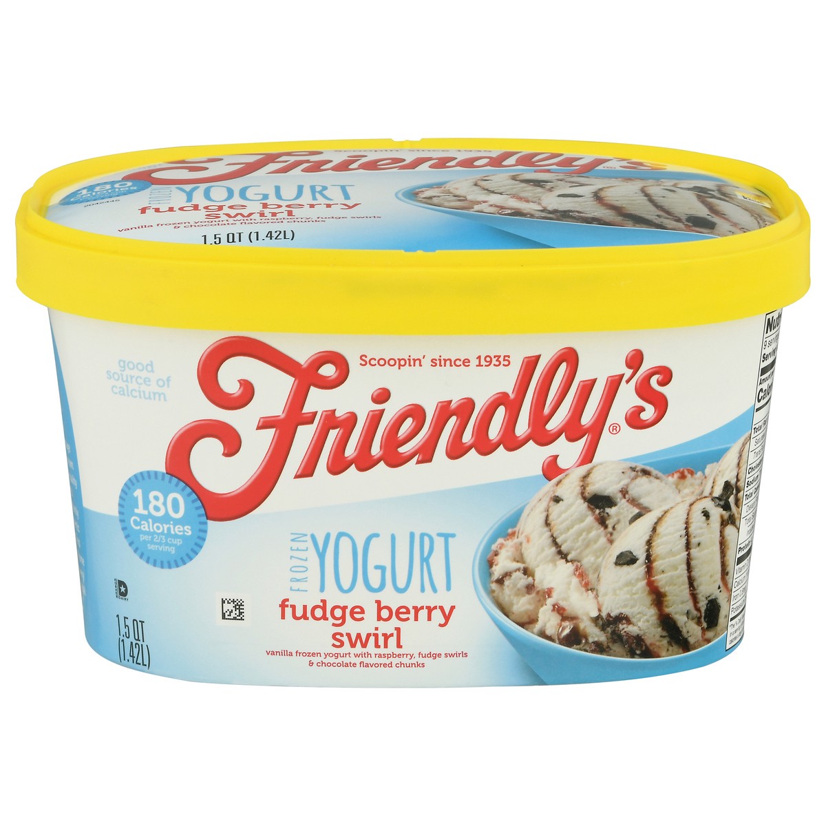 slide 1 of 12, Friendly's Fudge Berry Swirl Frozen Yogurt 1.5 qt, 1.5 qt