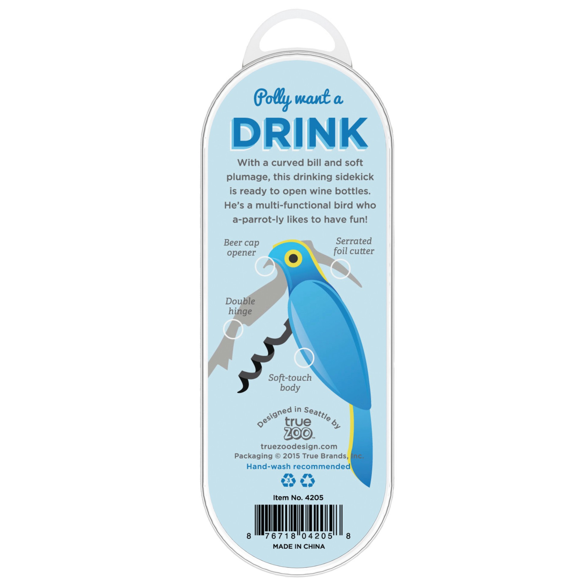 slide 3 of 3, TrueZoo Assorted Corkatoo Double-hinged Corkscrew, 1 ct