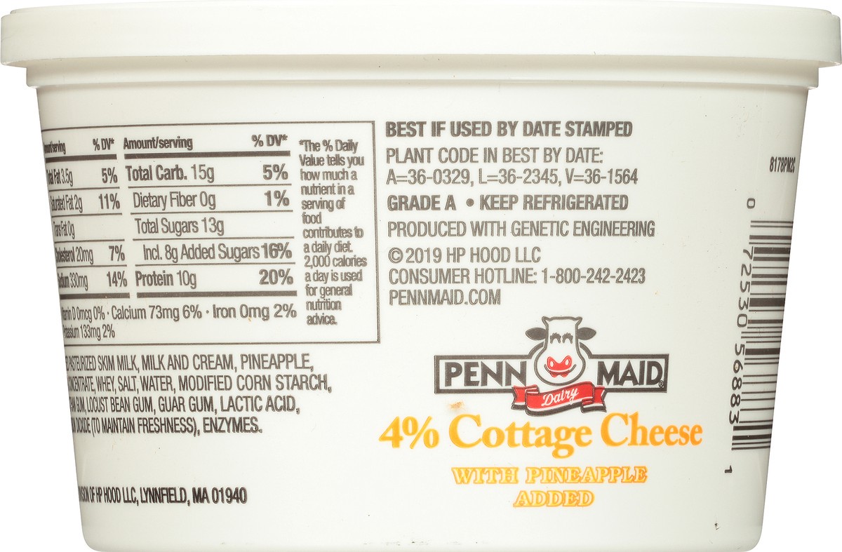 slide 2 of 8, Penn Maid 4% Cottage Cheese with Pineapple, 16 oz, 16 oz