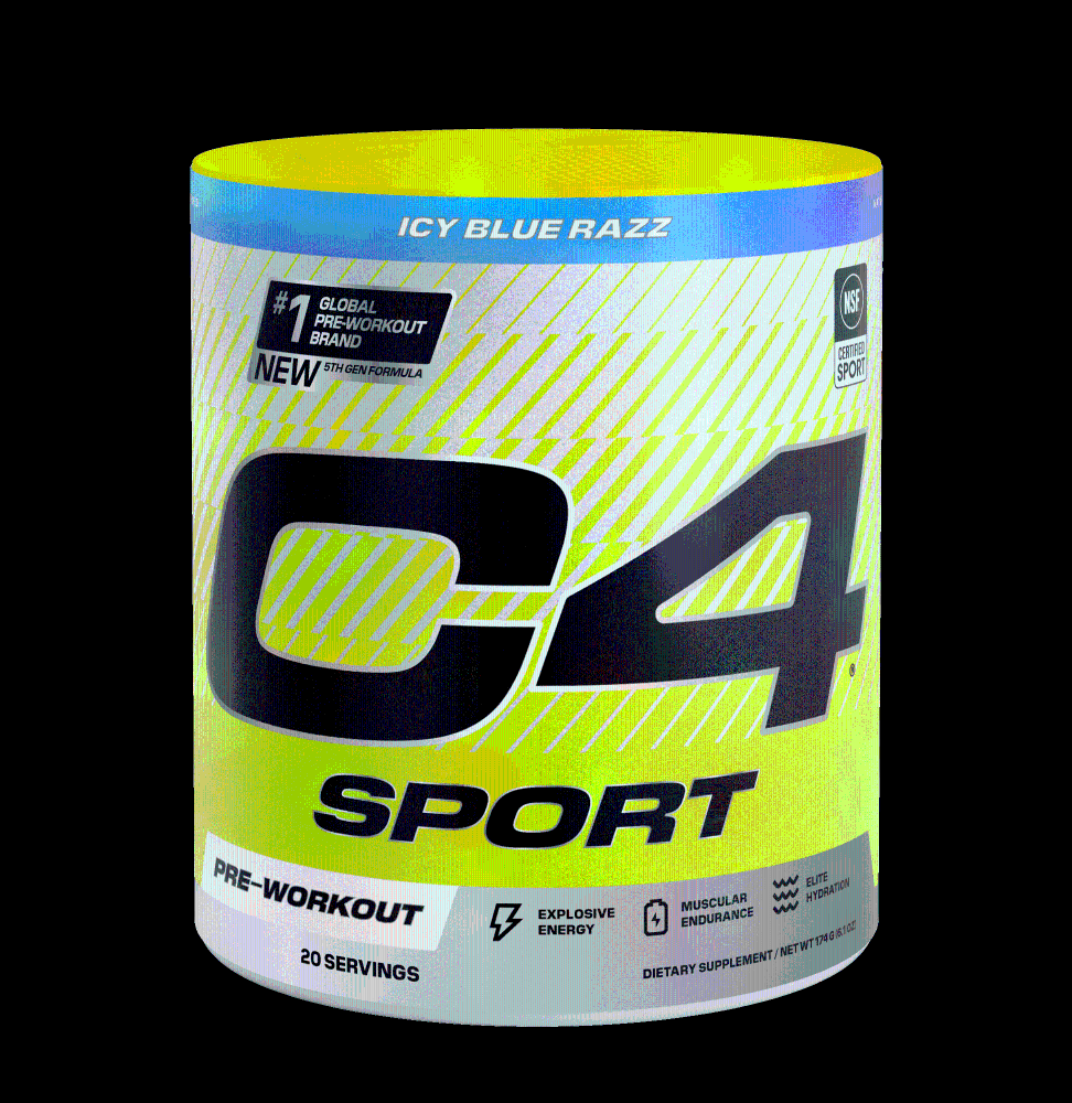 slide 1 of 2, C4 Sport Icy Blue Razz Pre Workout Powder, 8.6 oz