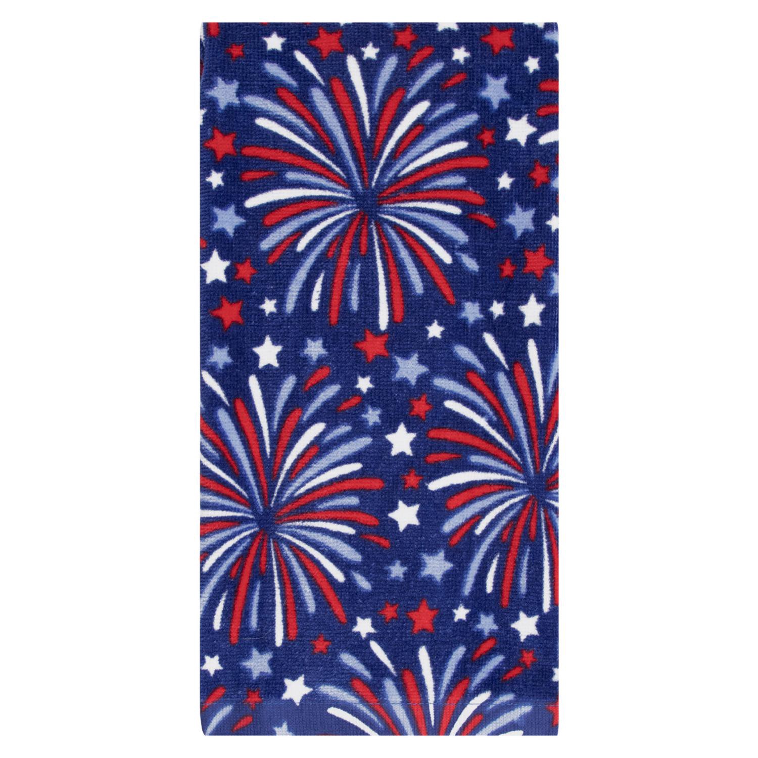 slide 1 of 2, Americana Fireworks Kitchen Towel, 1 ct