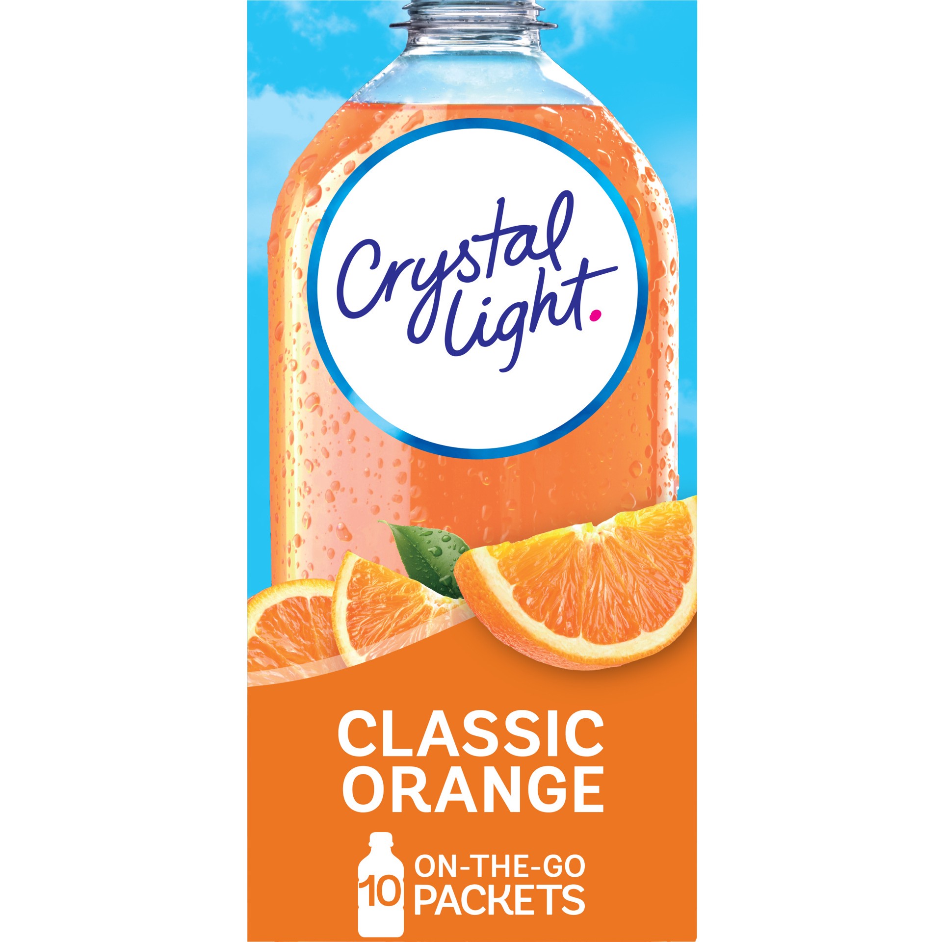 slide 1 of 6, Crystal Light Classic Orange Naturally Flavored Powdered Drink Mix On-the-Go-Packets, 10 ct