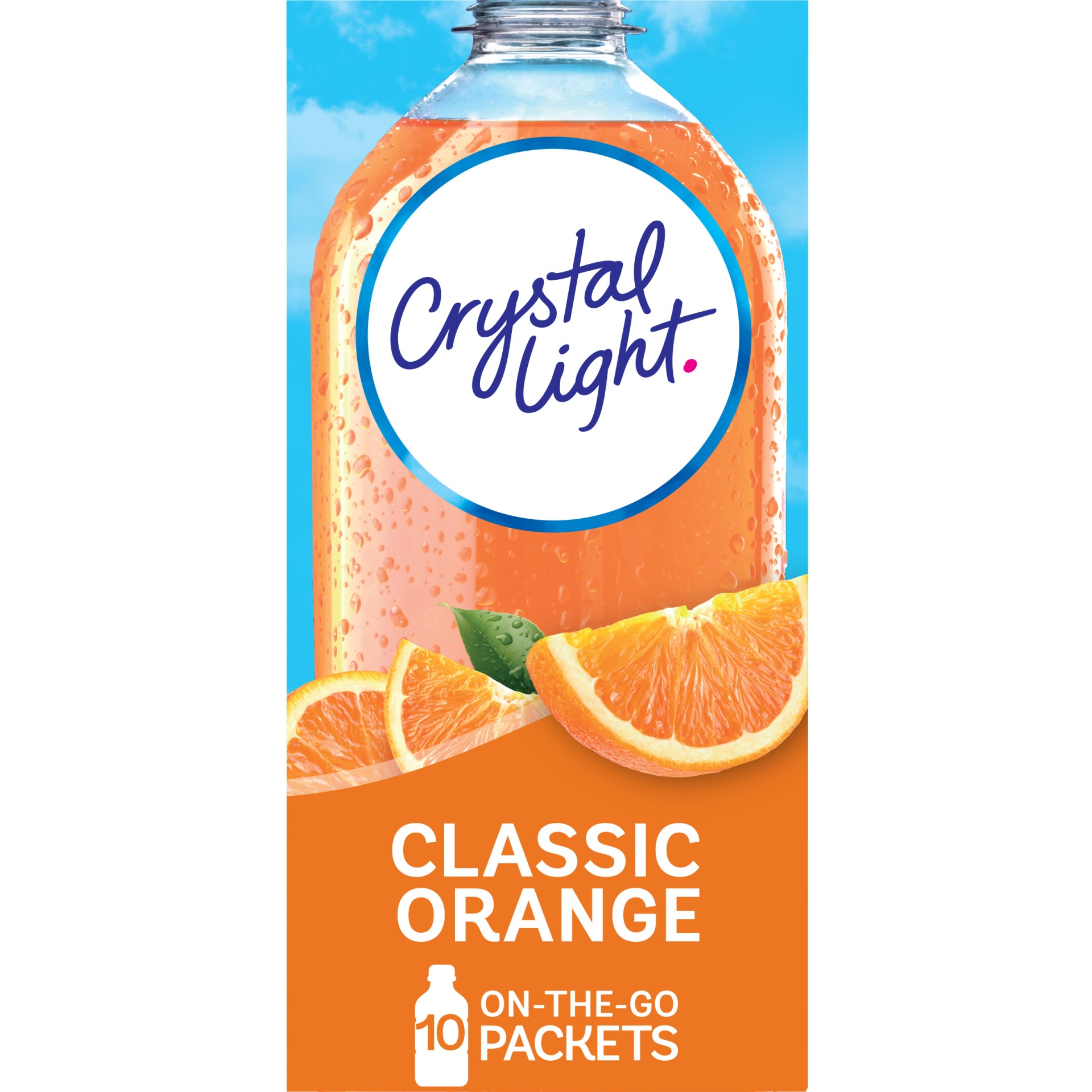 slide 1 of 2, Crystal Light Classic Orange Naturally Flavored Powdered Drink Mix On-the-Go-Packets, 10 ct