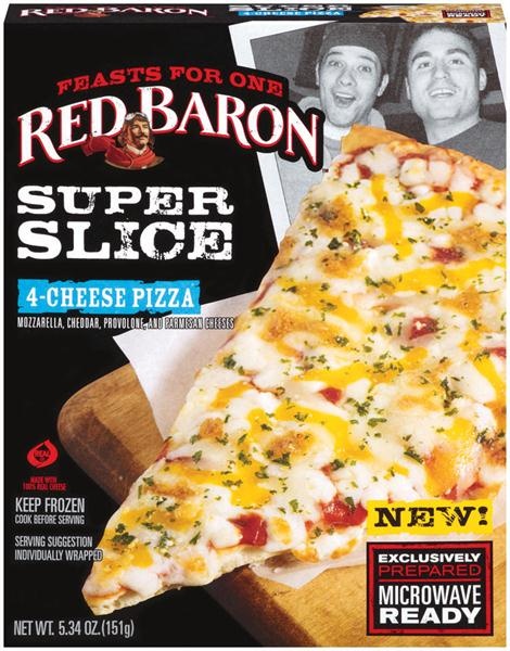 slide 1 of 1, Red Baron Pizza Super Slice Four Cheese, 5.34 oz