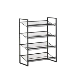 RH Stackable 4 Tier Adjustable Shoe Rack - Gray