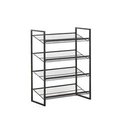RH Stackable 4 Tier Adjustable Shoe Rack - Gray