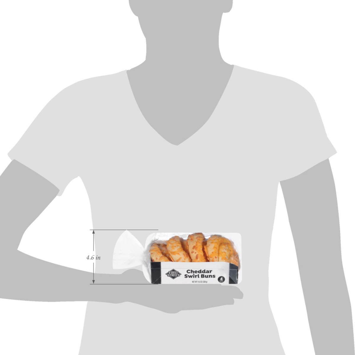 slide 3 of 14, First Street Cheddar Swirl Buns 4 Ct, 11.5 oz