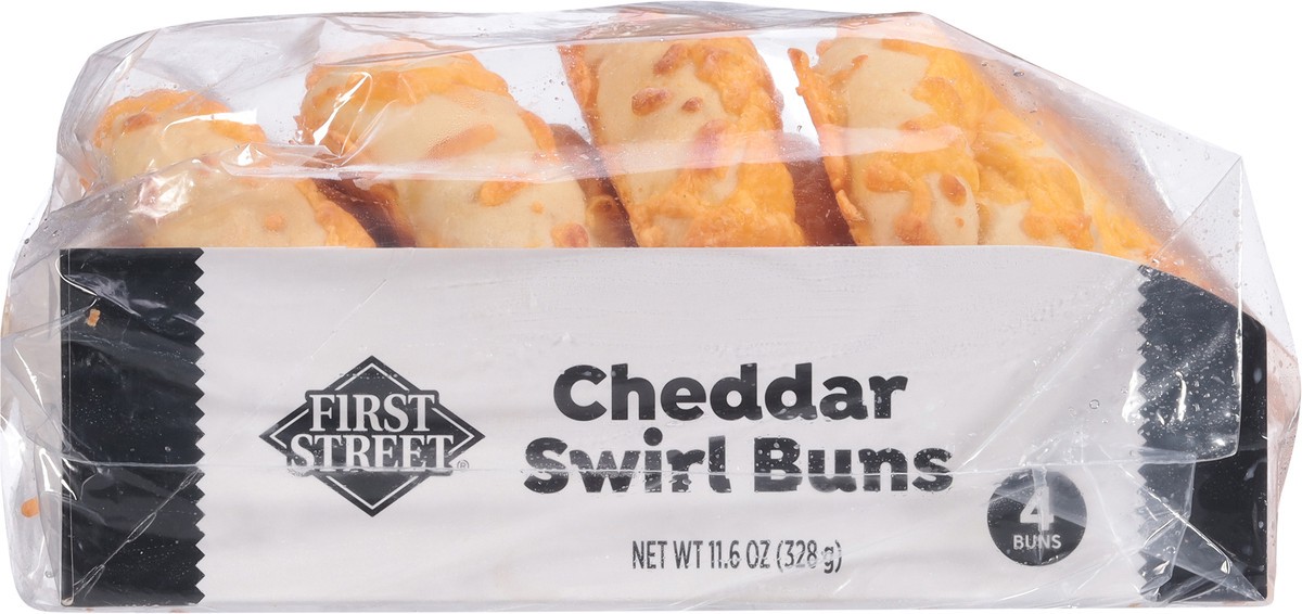 slide 12 of 14, First Street Cheddar Swirl Buns 4 Ct, 11.5 oz