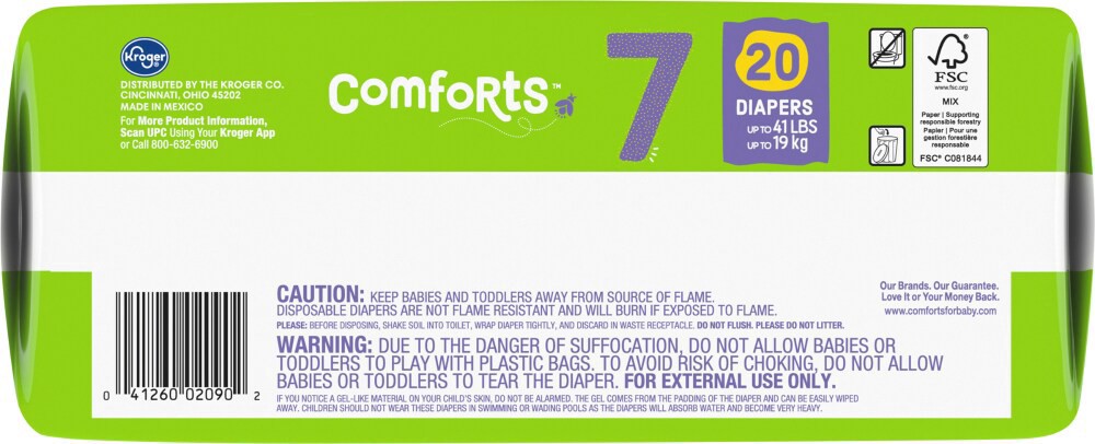 slide 2 of 3, Comforts Baby Diapers Size 7 (41+ Lbs), 20 ct