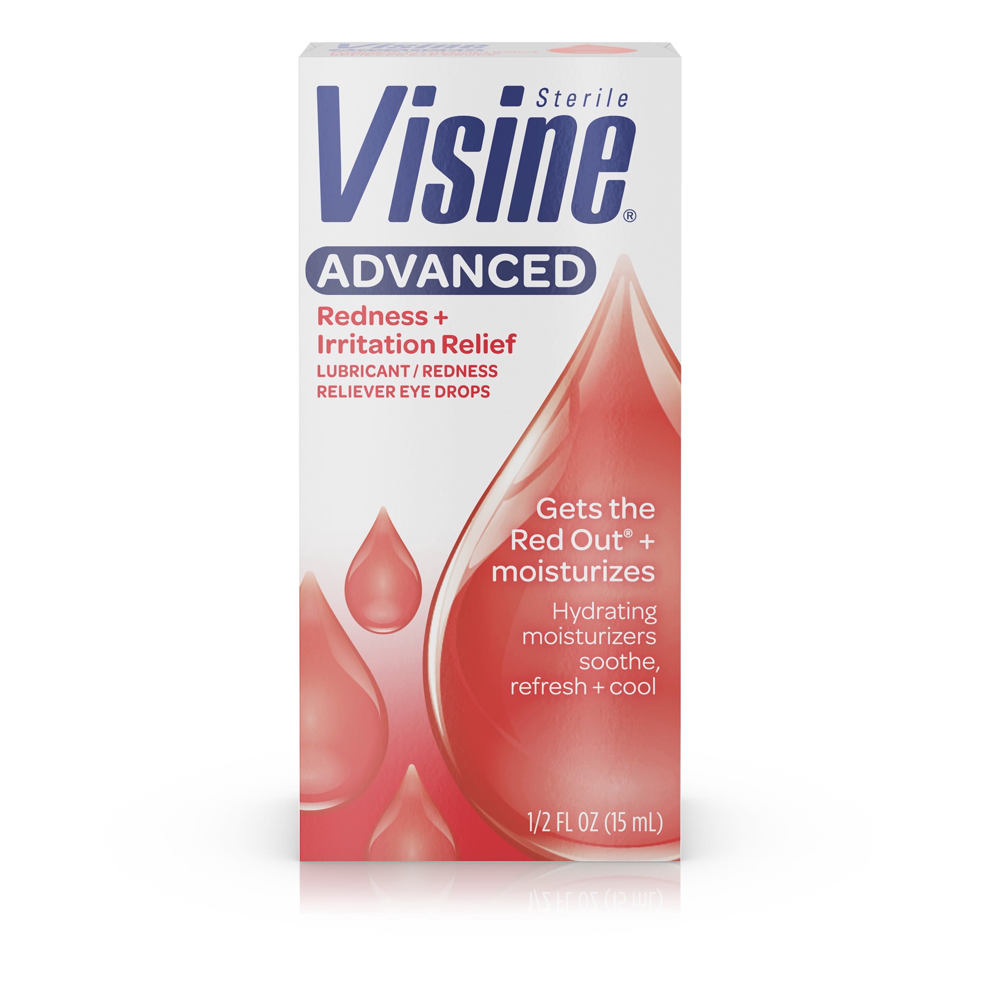 slide 1 of 1, VISINE ADVANCED Redness + Irritation Relief Eye Drops, 0.5 Fl. Oz, 0.50 fl oz