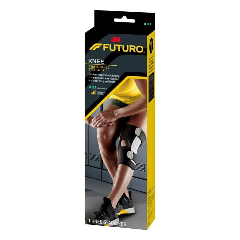 slide 11 of 13, Futuro Sport Knee Stabilizer Support Brace, Black, Adjustable, 1 ct