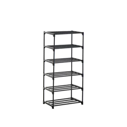 RH 6 Tier Shoe Rack - Black