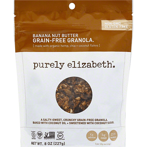 slide 2 of 2, Purely Elizabeth Grain-Free Granola Banana Nut Butter, 8 oz