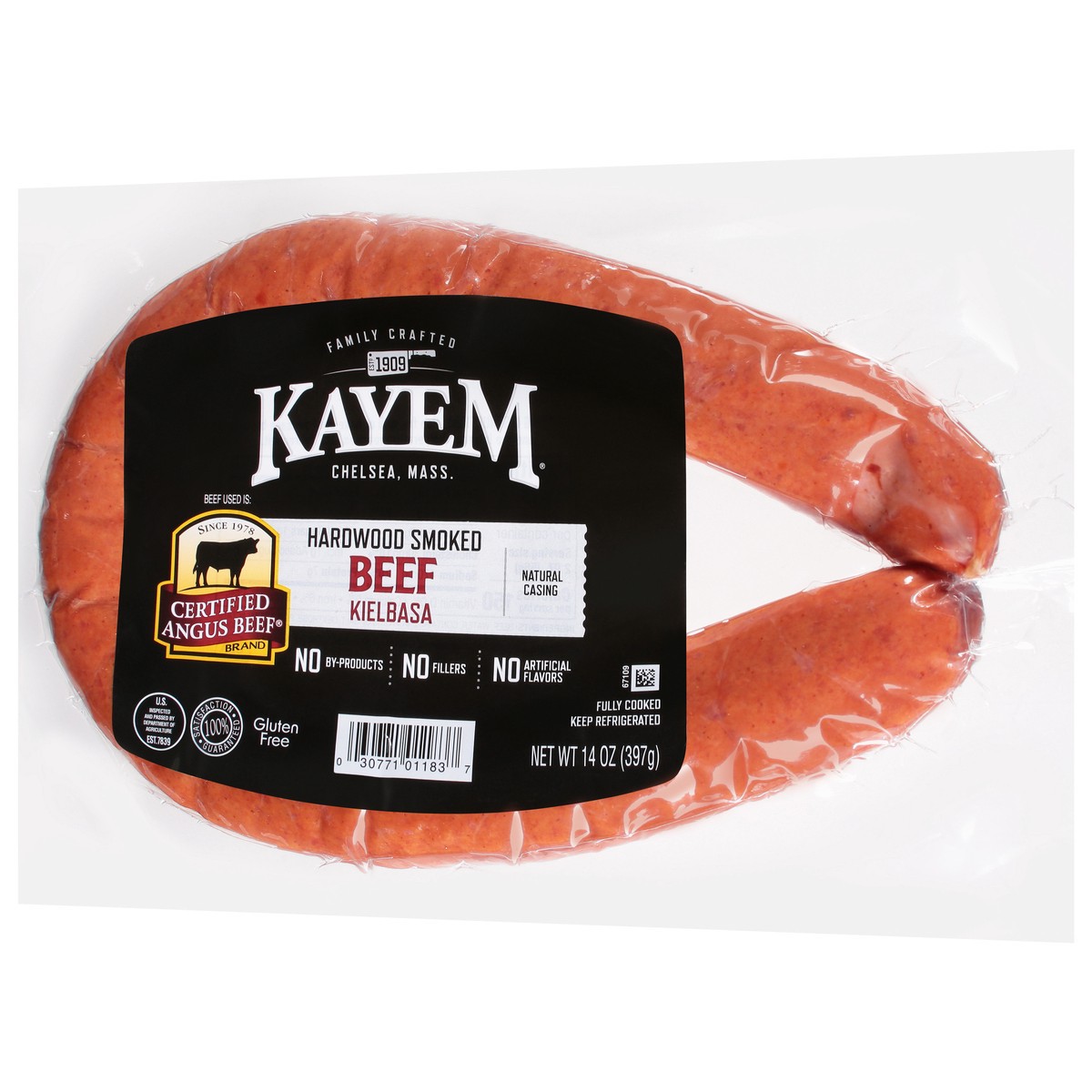 slide 6 of 9, Kayem Hardwood Smoked Beef Kielbasa 14 oz, 14 oz