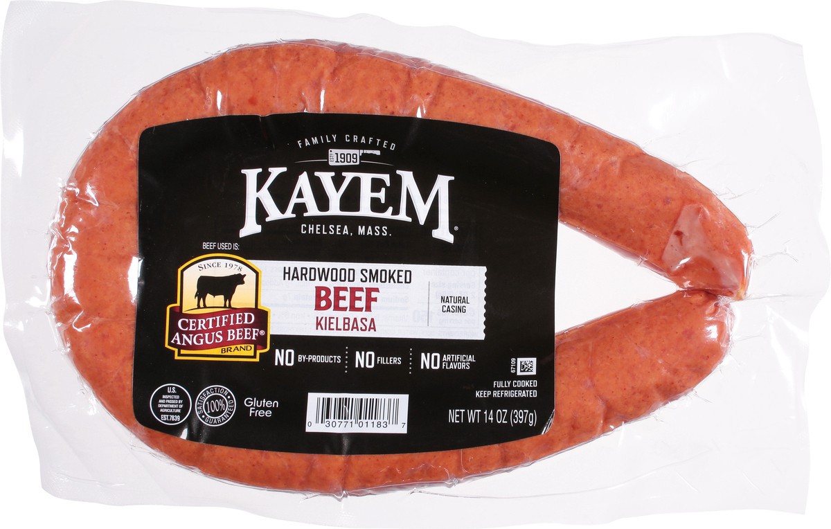 slide 5 of 9, Kayem Hardwood Smoked Beef Kielbasa 14 oz, 14 oz