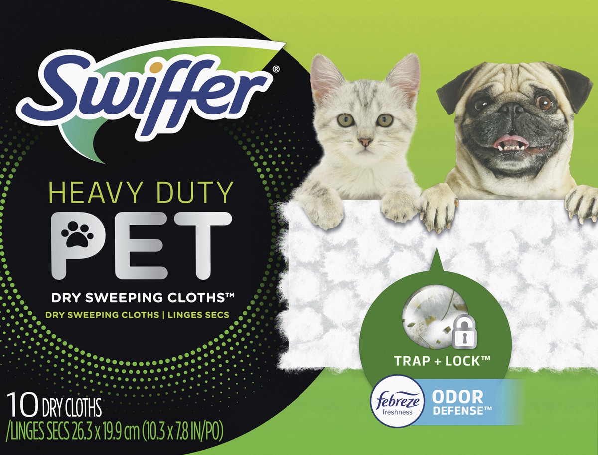 slide 2 of 2, Swiffer Sweeper Pet Heavy Duty Multi-Surface Dry Cloth Refills for Floor Sweeping and Cleaning - 10ct, 10 ct