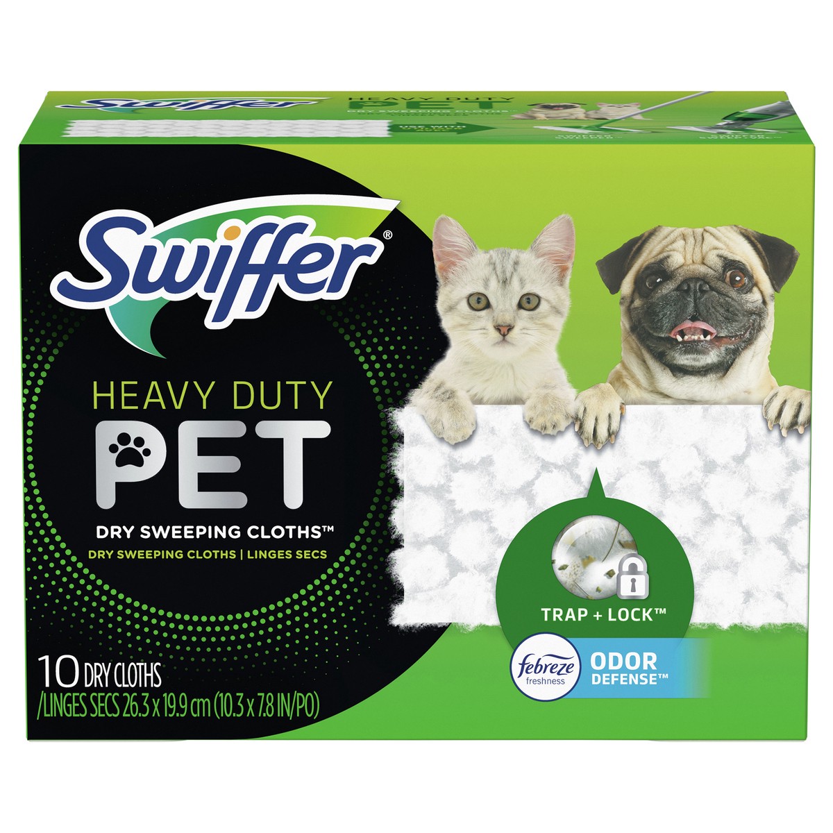 slide 1 of 2, Swiffer Sweeper Pet Heavy Duty Multi-Surface Dry Cloth Refills for Floor Sweeping and Cleaning - 10ct, 10 ct