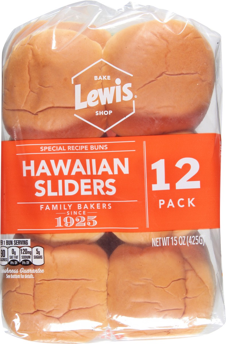 slide 6 of 9, Lewis Bakeries Hawaiian Sliders Buns 12 ea, 15 oz