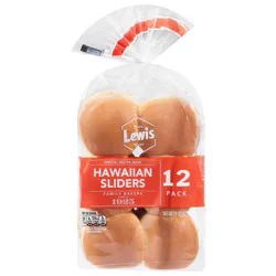 Lewis Bakeries Hawaiian Slider Buns, 15 oz, 12 Count