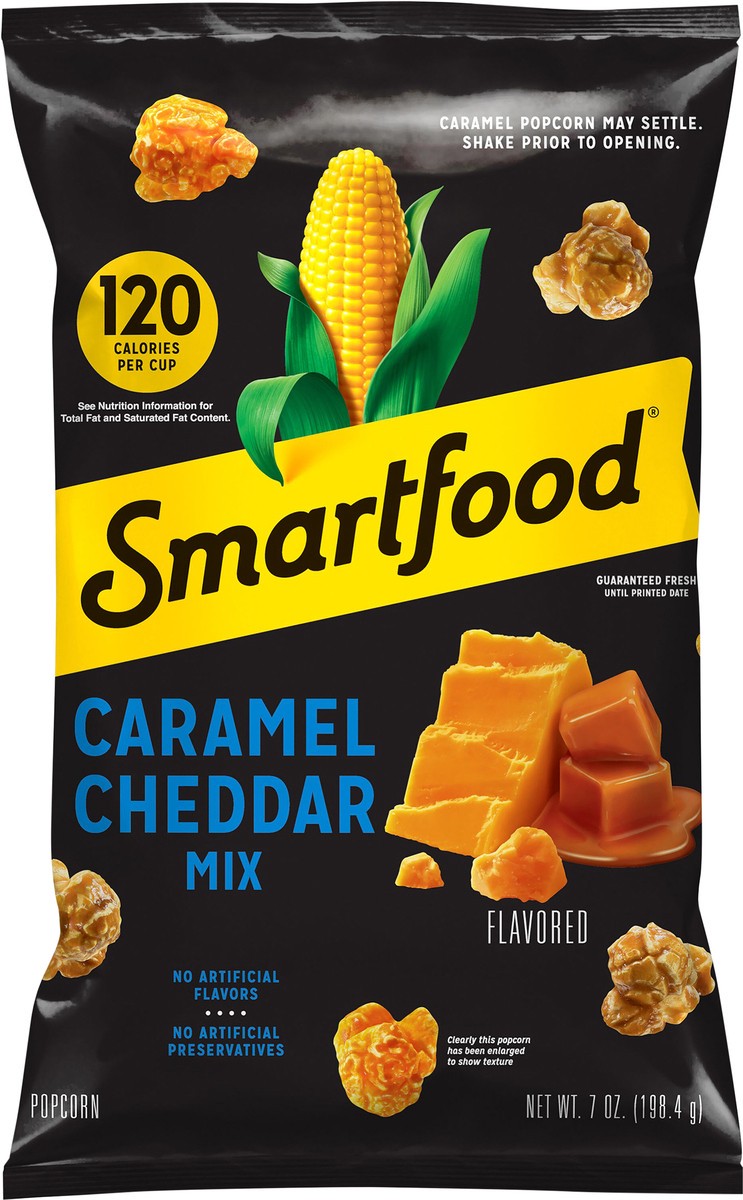 slide 1 of 1, Smartfood Flavored Popcorn Caramel & Cheddar Mix 7 Oz, 7 oz