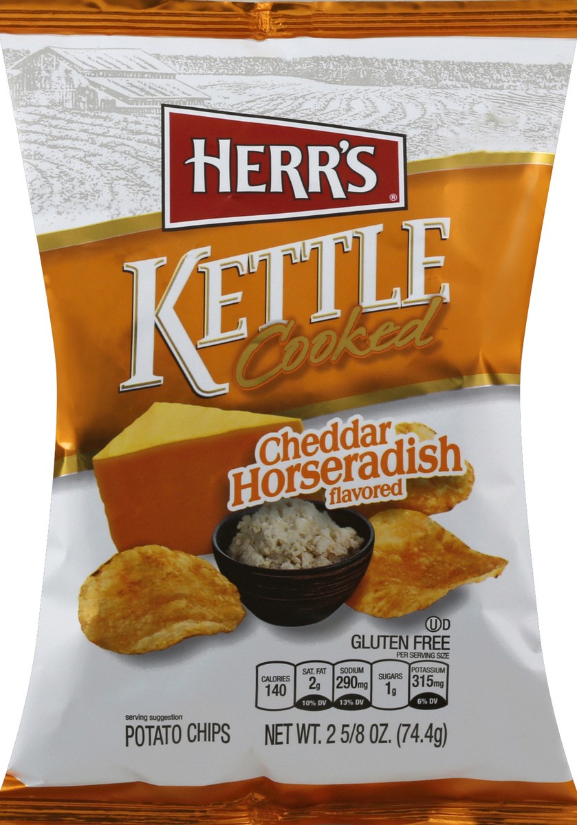 slide 5 of 6, Herr's Cheddar Horseradish Kettle, 2.625 oz