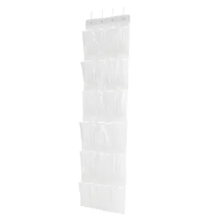 24 Pocket Over The Door Shoe Bag White