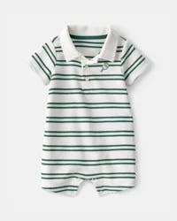 Carters Baby Boy Pickleball Stripe Short-Sleeve Romper - Green/White Green/White 9M