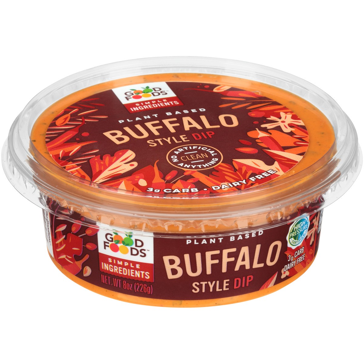 slide 3 of 8, Good Foods Plant Based Buffalo Style Dip 8 oz. Tub, 8 oz