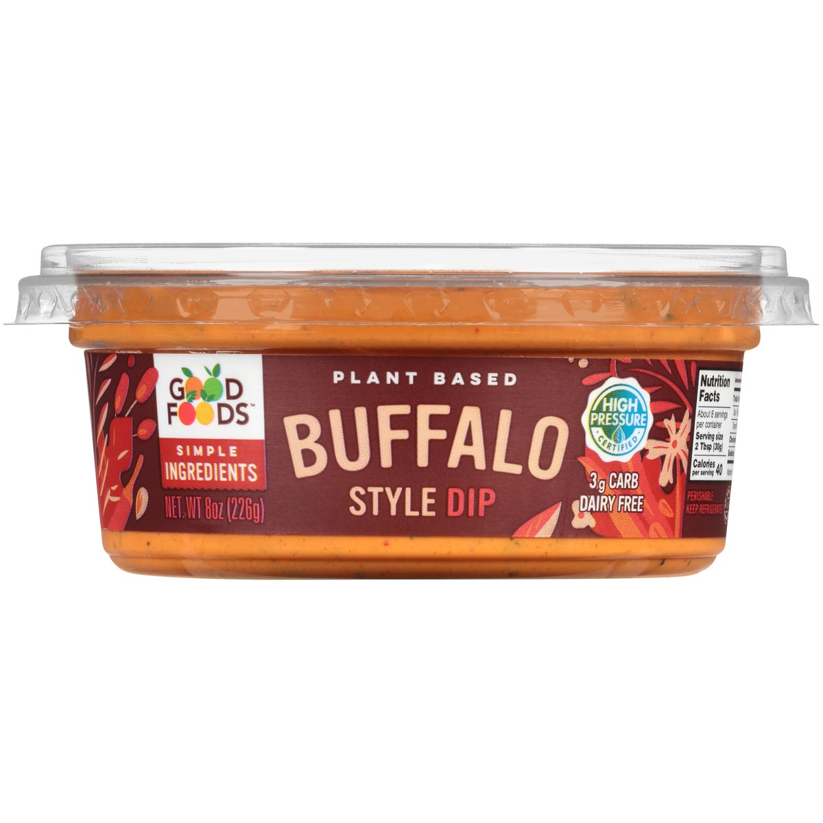 slide 8 of 8, Good Foods Plant Based Buffalo Style Dip 8 oz. Tub, 8 oz