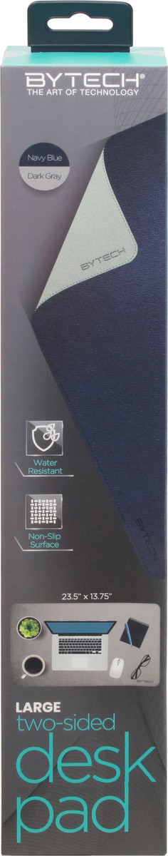 slide 3 of 5, Bytech Large Navy Blue/Dark Gray Two-Sided Desk Pad 1 ea, 1 ct
