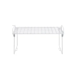 Real Home Utility Wire Grid Stacking Shelf White