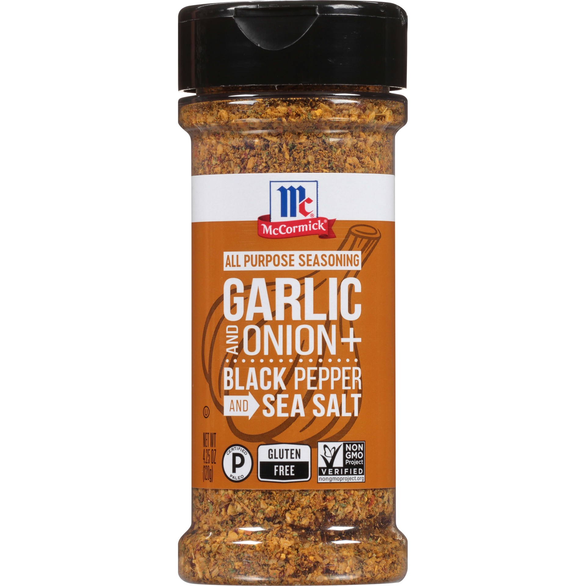 slide 1 of 5, McCormick Garlic and Onion, Black Pepper and Sea Salt All Purpose Seasoning, 4.25 oz, 4.25 oz