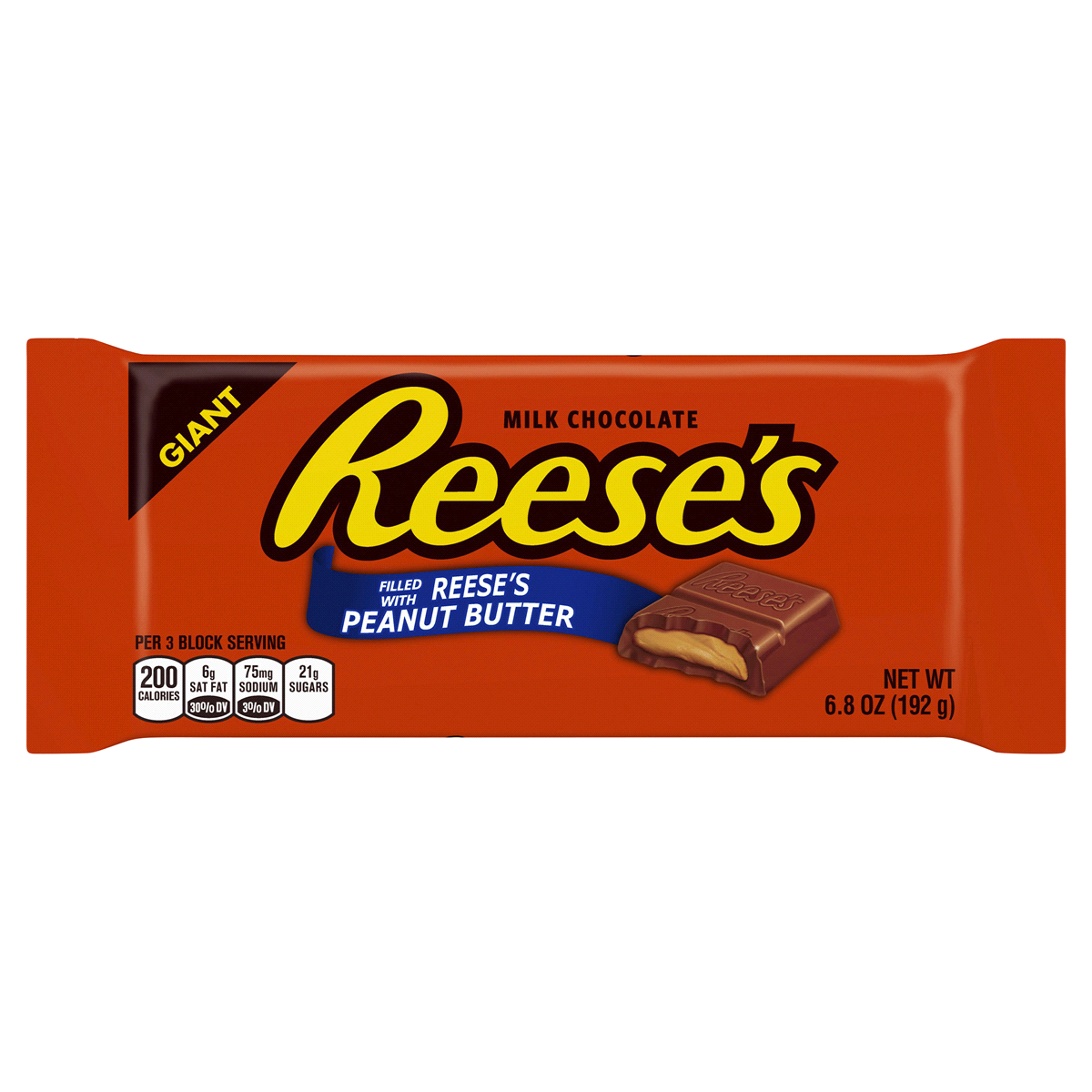 slide 1 of 2, Reese's Giant Chocolate and Peanut Butter Bar, 6.5 oz