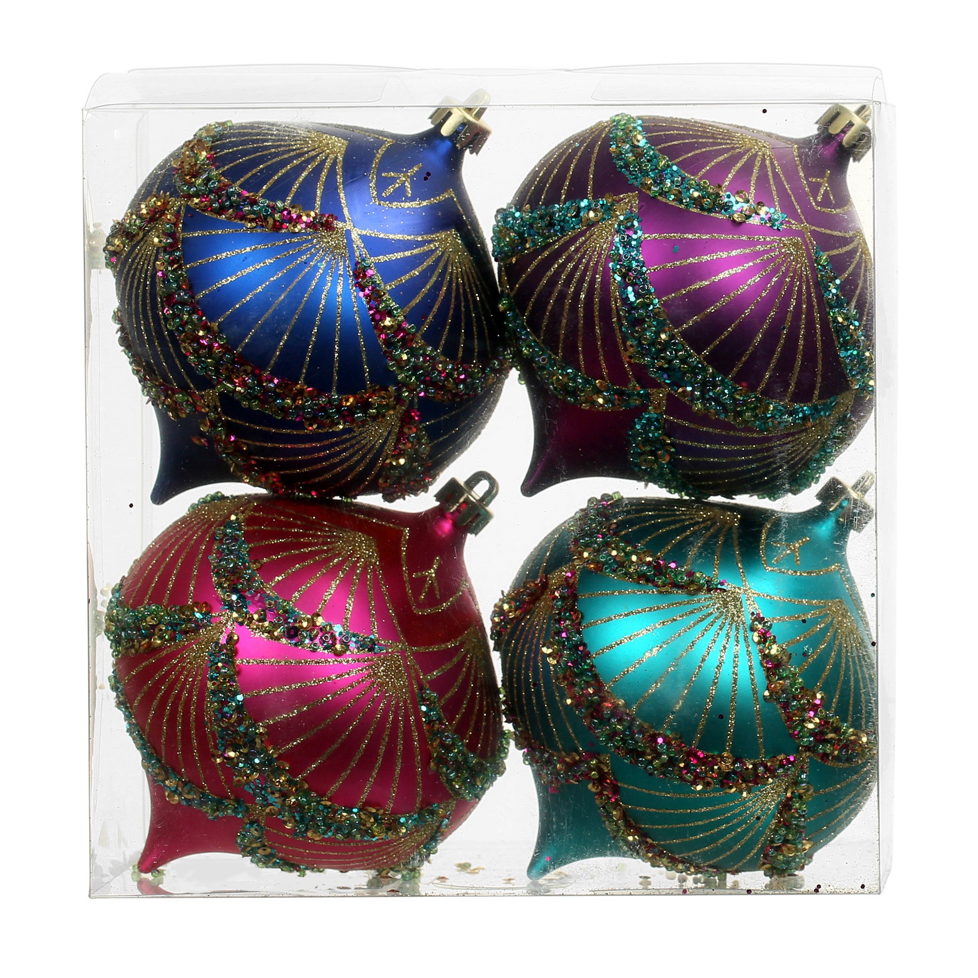 slide 2 of 3, 4 Pack 4.7" Jewels & Jolly Shatterproof Onion Ornaments By Ashland, 4 ct