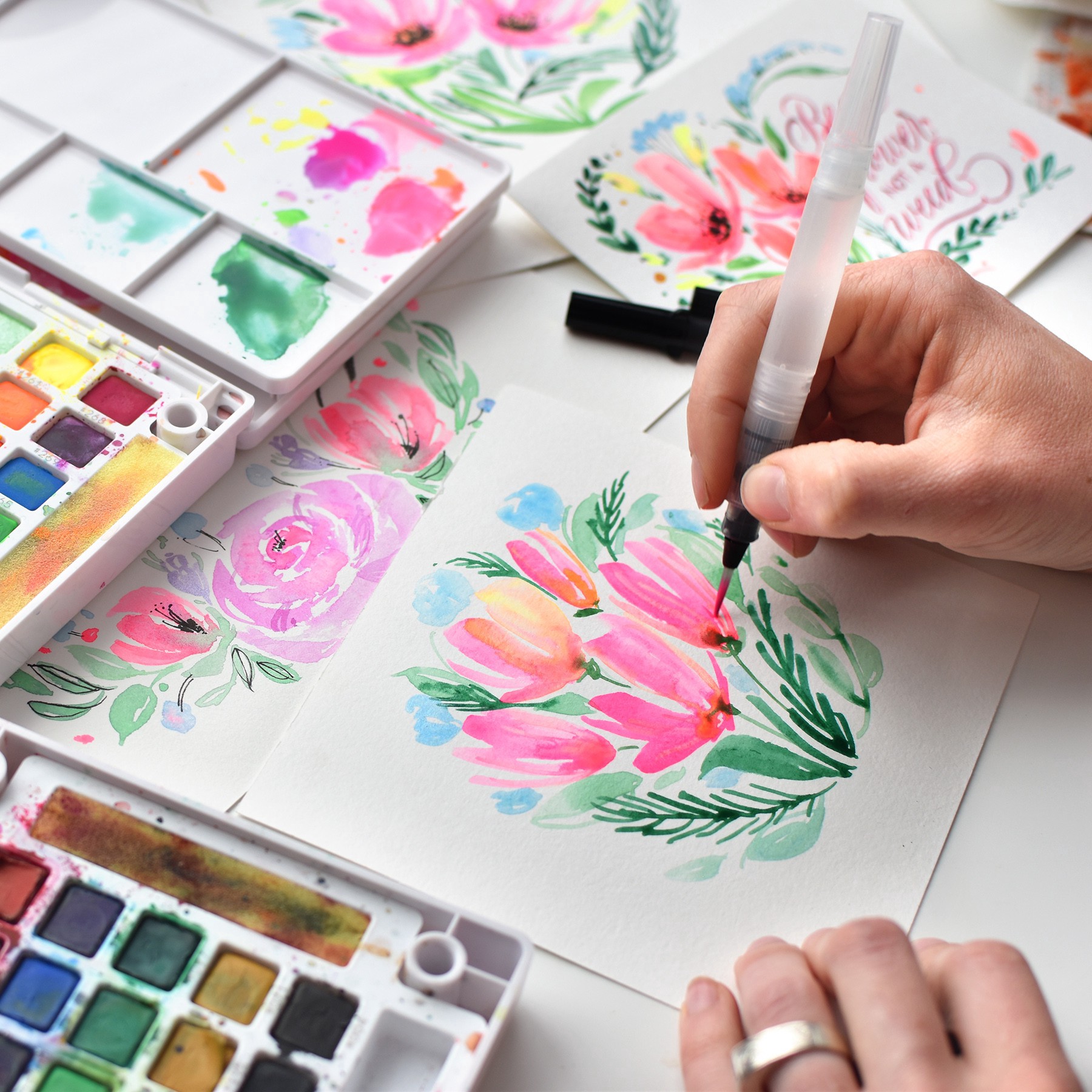 slide 4 of 7, Sakura Koi Water Colors Pocket Field Sketch Box, 6.25 in x 4.5 in x 1.13 in