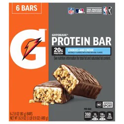 Gatorade Protein Bar Cookies And Creme 2.8 Oz 6 Count