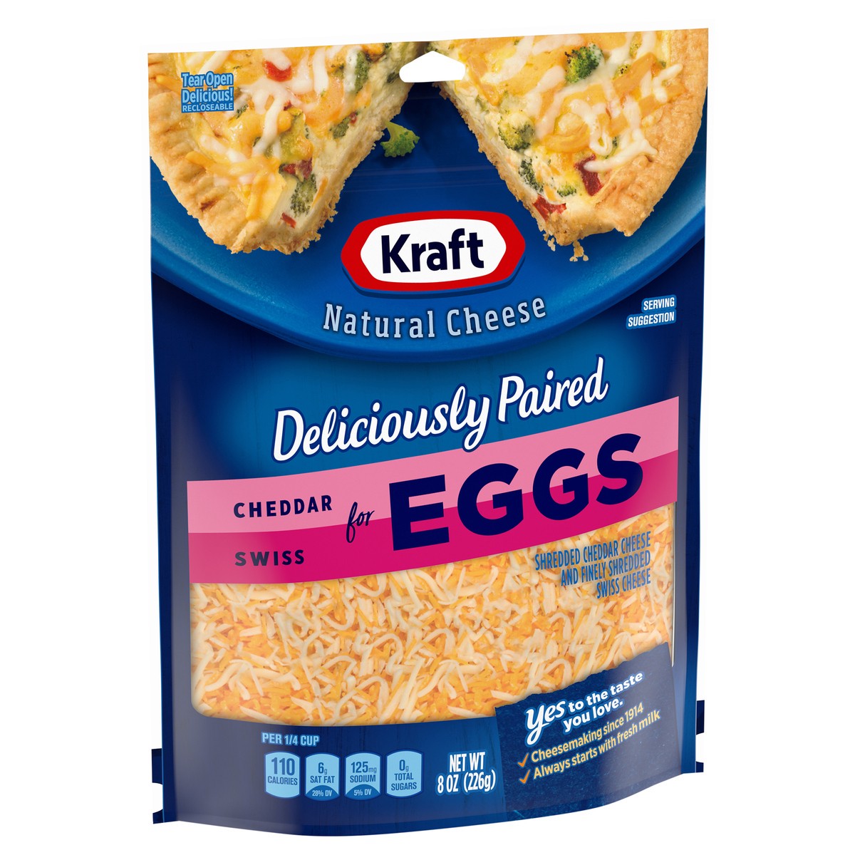 slide 11 of 11, Kraft Deliciously Paired Cheddar & Swiss Shredded Cheese for Eggs, 8 oz Bag, 8 oz