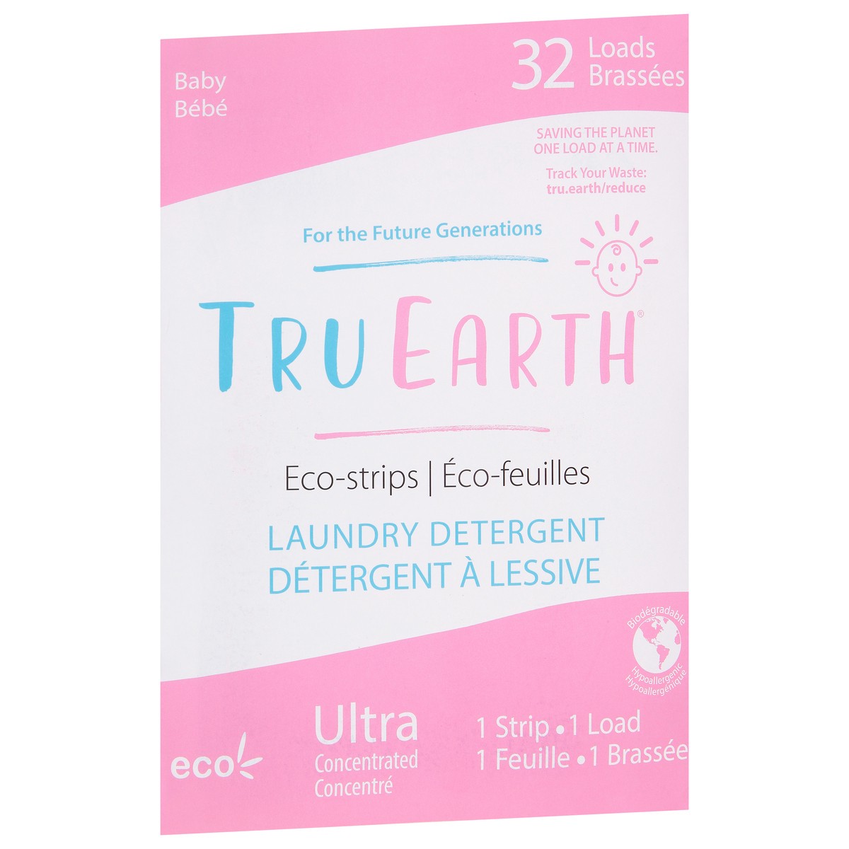 slide 4 of 9, Tru Earth Eco-Strips Ultra Concentrated Baby Fragrance-Free Laundry Detergent 32 ea, 32 ct