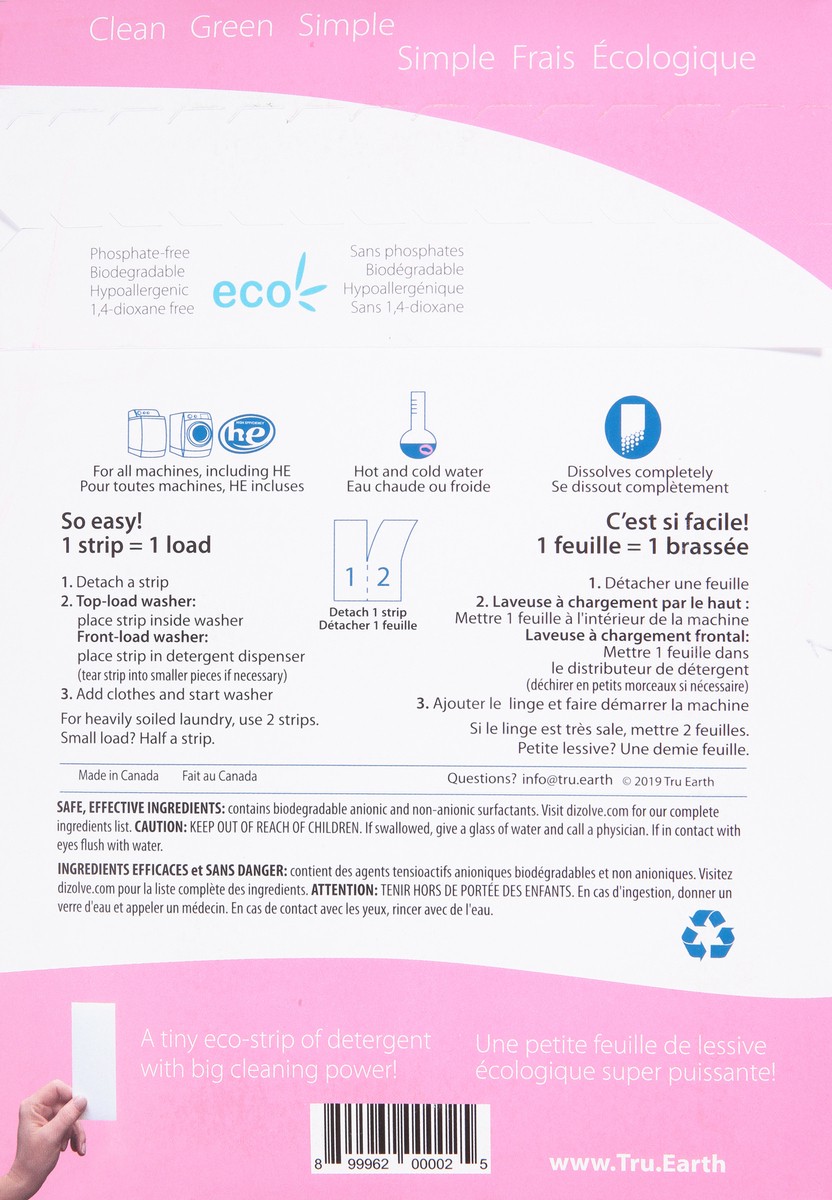 slide 9 of 9, Tru Earth Eco-Strips Ultra Concentrated Baby Fragrance-Free Laundry Detergent 32 ea, 32 ct