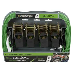 SmartStraps Padded Ratchet Tie Down, Green, 14 ft